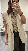 Veste blazer sans manches beige LAFOJGH DIXIE