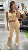 Pantalon flare camel KXPA0353 KKS