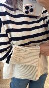Pull col roulé à rayures beige 52365199 MM