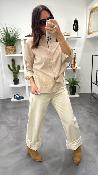 Chemise lignes tennis beige CARLA LPE