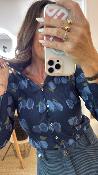 Chemise froisse  motif bleu WWV084 NT