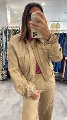 Bomber simili froissé beige 053-217008 BSB