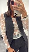 Gilet de costume sans manches gris foncé  M6263G MR