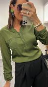 Blouse satinée kaki 50644219