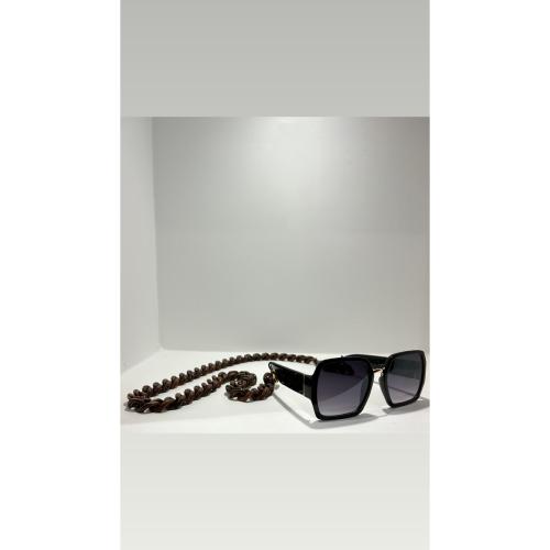 chaine de lunettes marron chocolat