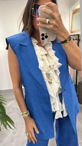 Veste sans manches bleu roi W37S0130 SOUVENIR