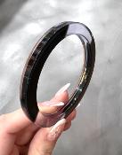 Bracelet jonc transparent noir