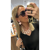 Collier mailles rose et blanc Lily