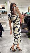 Robe longue beige marine WWU057 NT