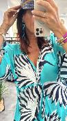 Kimono long Turquoise CLEO BLUE MLT 440866 WS