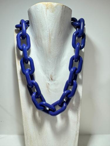 Collier maillons anse de sac violet