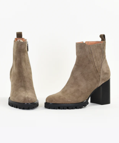 Bottines cuir à talons POPPY taupe 