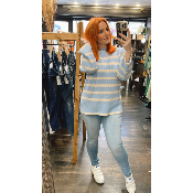 Pull à rayures bleu Cilla