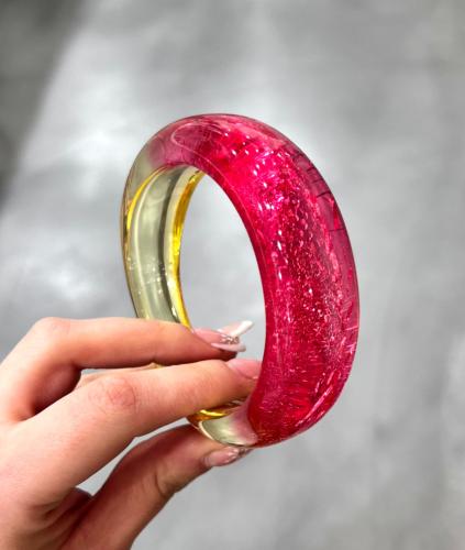 Bracelet jonc rose et jaune 