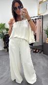 Pantalon fluide blanc cassé M8370P MR