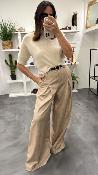 Pull col montant beige M3025857 IMPERIAL