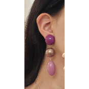 Boucles Oreilles perle violet
