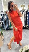 Robe longue fluide orange M2351 MR