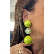 Boucles Oreilles vert pomme 