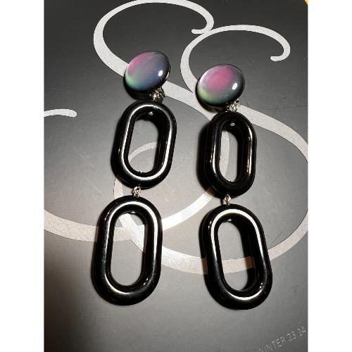 Boucles Oreilles Juliette  Noir