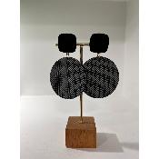 Boucles Oreilles Dakar noir blanc