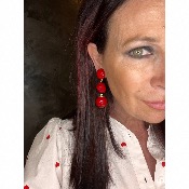 Boucles Oreilles rouge