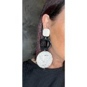 Boucles Oreilles noir et blanc