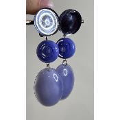 Boucles Oreilles bleu nuancé créole