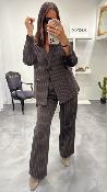 Pantalon coupe droite marron foncé M8430P MR
