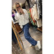 Pantalon à fines rayures bleu & blanc Ralph