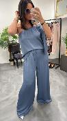 Pantalon fluide bleu M8370P MR