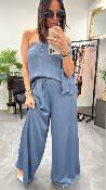 Pantalon fluide bleu M8370P MR