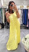 Robe plissée longue jaune ACCEJDGP IMPERIAL