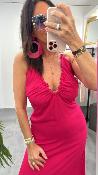 Robe longue rose fuxia M2379A MR