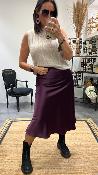 Jupe longue satinée fluide VIOLET AP2077