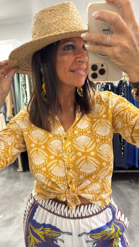 Chemise colorée chart jaune ANNIE 443735 WS