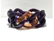 Bracelet maillons à enfiler violet translucide à cristaux