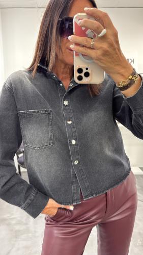 Chemise en jean gris oversize 054-216900 BSB