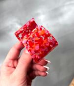 Bracelet manchette rose et orange