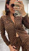 Veste Blazer fluide pied-de-poule WJT026