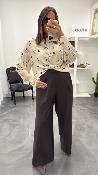 Pantalon à pinces marron STORY G&M