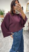 Pull fluide col rond bordeaux 054-210062 BSB