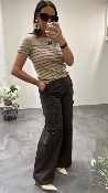 Pantalon cargo chocolat KSPA7629 KKS