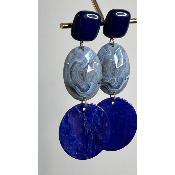 Boucles Oreilles longues bleu