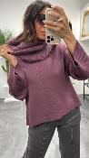 Pull col rond + cache cou amovible bordeaux 054-260004 BSB