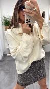 Pull col rond + cache cou amovible ivoire 054-260004 BSB 