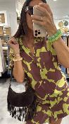 Robe courte LUCKY CHARMS vert marron WWU035