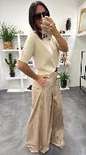 Pull col montant beige M3025857 IMPERIAL