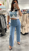 Pantalon jeans  motifs PAPHOS 