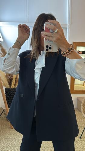 Veste Blazer sans manches marine LC23KIC IMPERIAL